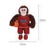 A plush toy of a monkey in a red basketball uniform, holding a basketball. It measures 22cm tall.