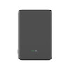 A black 5000mAh magnetic wireless power bank with indicator lights and a sleek rectangular design.