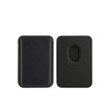 A PU magnetic phone card holder in black, featuring a sleek design with a cut-out for easy card access.