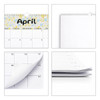 A horizontal wall calendar with a floral design for April. Features blank pages and a spiral binding.