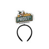 A black headband with a custom foam topper featuring a character holding a beer and the word "PROST!" above.