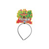 A black headband with a vibrant, festive topper featuring cacti in sombreros and the phrase "It's Fiesta Time!"