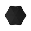 A black BLUNT Classic Umbrella with a unique star shape and a central button for opening and closing.