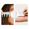 A silver 2 in 1 scraping board with a comb-like design, featuring rounded edges and ball details.