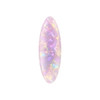 An oval iridescent hair clip, featuring shades of pink and purple with a textured surface. It has a logo visible on it.
