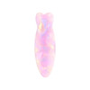 A fish-shaped hair clip in iridescent pink with shimmering hues. Features a glossy finish and a sleek design.