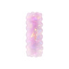 A wavy rectangle hair clip in iridescent pink with a glossy finish, featuring a subtle shimmer.