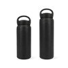A drink bottle set featuring two black double wall stainless steel bottles with handles, in 350ML and 500ML sizes.