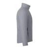 A grey packable insulated jacket for men, featuring a high collar and side zip pockets. It has a logo on the back.