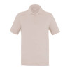 A men's eco-friendly polo shirt in a light beige colour, featuring a classic collar and button placket.