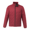 A men's lightweight packable insulated puffer jacket in red, featuring a zip front and side pockets.