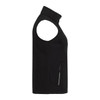 A black women's eco waterproof softshell vest with a high collar and a zippered side pocket.