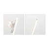 A white acrylic pen with a metal clip, featuring a transparent top and a smooth writing tip.
