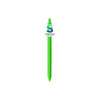 A custom acrylic pen in vibrant green, featuring a logo at the top.