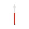 A red and white QR Code Click Pen with a sleek design and a transparent top section.