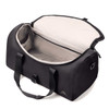 A black duffel bag with a spacious interior and two sturdy handles, featuring a zip closure.