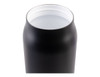 A drink bottle with a matte black exterior and a white interior, featuring a smooth, rounded design.