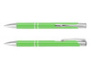 A green lacquer pen with chrome accents, featuring a sleek design. It has a logo on its body.