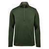 A green men's 1/4 zip pullover with long sleeves and a high collar. It features a small logo on the chest.