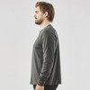 A long-sleeve T-shirt in a dark green colour, featuring a fitted silhouette and a logo on the side.