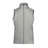 A light grey women's thermal vest with a high collar and front zip, featuring a branding logo.
