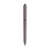 A triangular grip pen in a muted brown colour with a clip, featuring a streamlined design.
