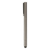 A silver, sleek 2 in 1 pencil with a clip and a logo. It features a simple, minimalist design.