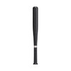 A black plastic pen shaped like a baseball bat, featuring a simple design with a silver band near the grip.