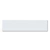 A glossy white sticker with a rectangular shape measuring 75 x 210mm, featuring an unspecified logo.