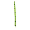 Bright green shoe laces featuring a repeating black logo pattern.
