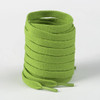 A stack of bright green shoelaces, tightly coiled, with pointed ends for easy threading.