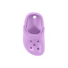 A purple clog shoe-shaped charm with ventilation holes and a circular opening on top.