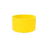 A silicone boot for a tumbler in bright yellow, featuring a simple round design and a smooth finish.