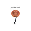 A drink bottle accessory in peach colour featuring a silicone straw cover with a loop for attaching. It has a logo.