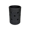 A drink bottle holder made of black EVA material with various holes for insulation and grip. It features a simple design.