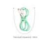 A mint green 100 cm fast charging cable with USB-C connectors, bundled together with a tie.