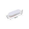 A foldable nail file block in white with green, pink, and yellow layers, measuring 68mm by 23mm by 14.5mm.