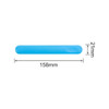 A blue nail file with a smooth finish measuring 158mm in length and 21mm in width. It features a logo.