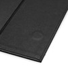 A large, black magnetic lid gift box with a smooth surface and subtle texture. It features a logo.