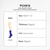 A pair of ear-shaped crew socks in purple, featuring a custom woven pattern and a regular thickness.