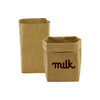 Two medium-sized kraft paper storage bags in brown, featuring a foldover top and a branding logo.