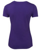 A purple ladies' t-shirt with a fitted style, featuring a round neckline and short sleeves. It has a logo on the back.