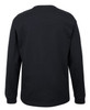 A black long-sleeve T-shirt is displayed, featuring a simple design and a logo on the back.