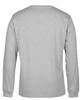 A grey long-sleeve T-shirt featuring a plain back design and standard fit. Has a logo on the label.