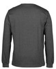 A long-sleeved grey t-shirt with a plain back and a slight stretch in the fabric.
