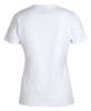 A black ladies' V-neck T-shirt, featuring short sleeves and a fitted design, with a logo on the front.
