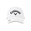 A white cap featuring a logo and black lettering, suitable for headwear.
