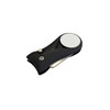 A black flick fork pitch repairer with a 25mm ball marker attached, featuring a sleek design.