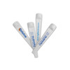 Four white golf tees, featuring branding from Telstra and Subaru, arranged at different angles.