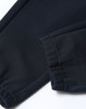 Unisex airlayered CVC sweatpants in navy, featuring a cuffed hem and soft fabric texture. Complete with a logo.